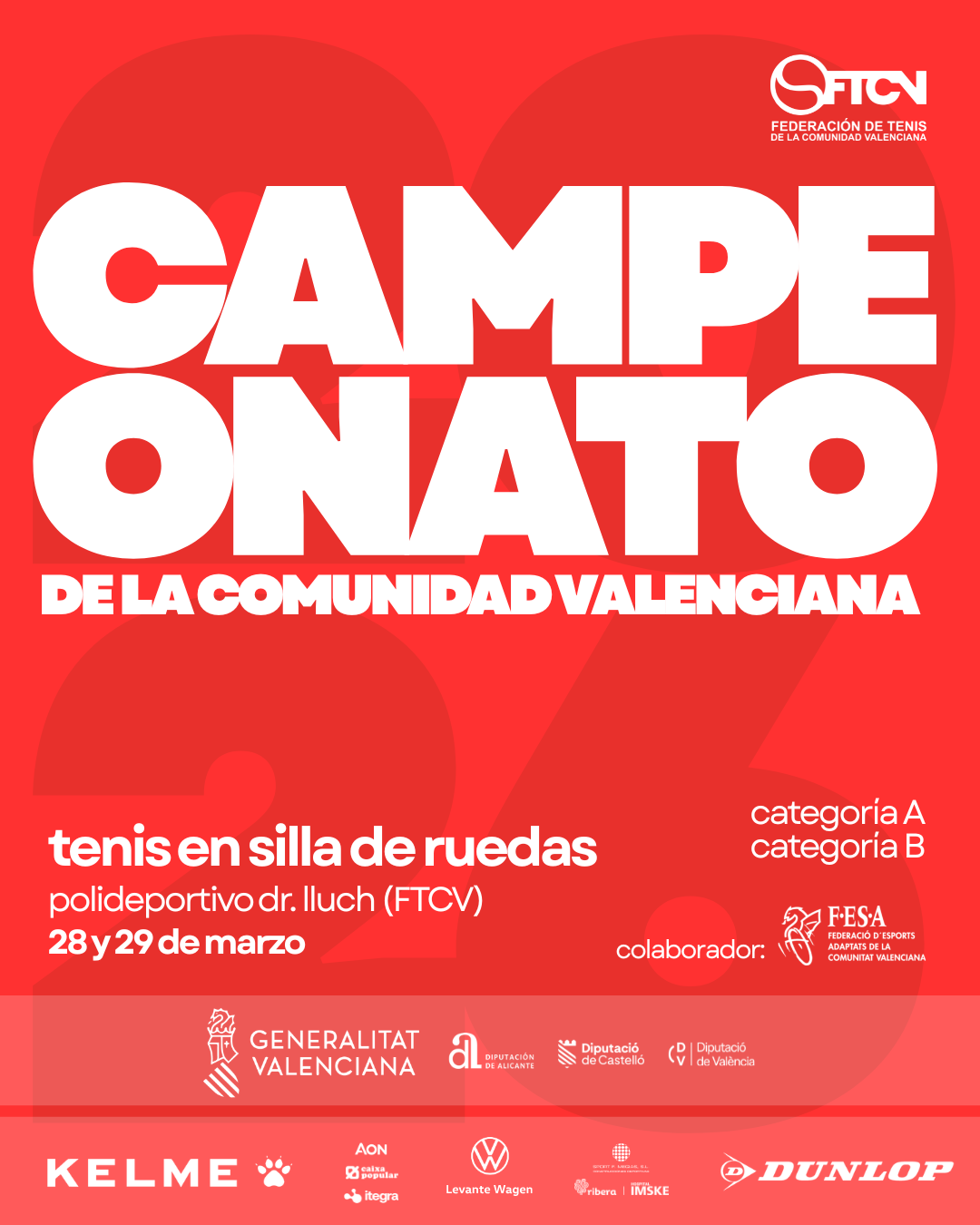 Cartel Campeonato de la Comunitat Valenciana de Tenis en Silla