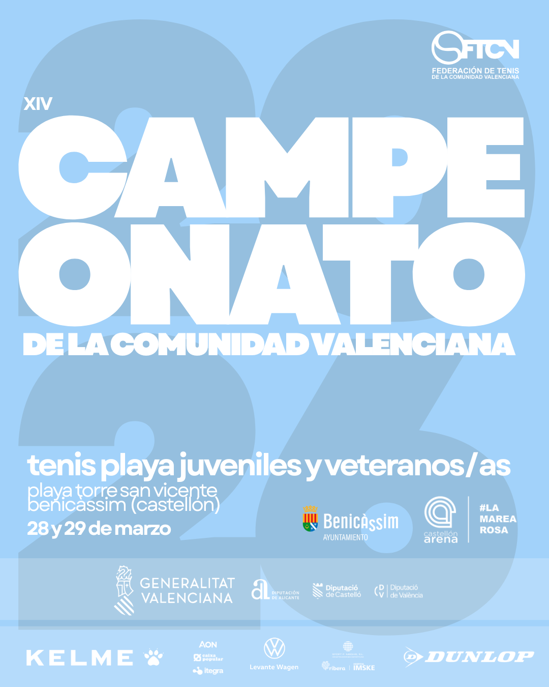 Cartel Campeonato de la Comunitat Valenciana de Tenis Playa · Juveniles y Veteranos